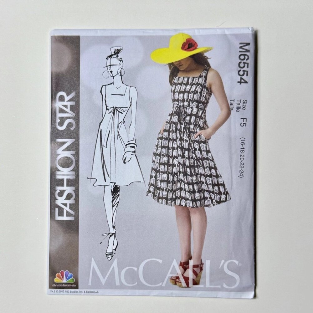 McCall's M6554 Fashion Star Sundress with Pockets Sewing Patterns - Size 16-24